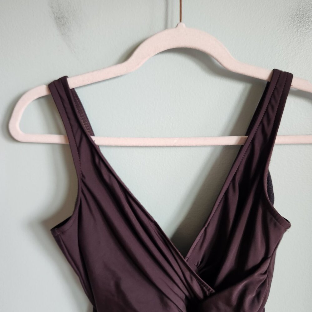 Miraclesuit Swimsuit 8 Brown Women's Swim Dress One Piece Bathing Suit - Picture 2 of 10